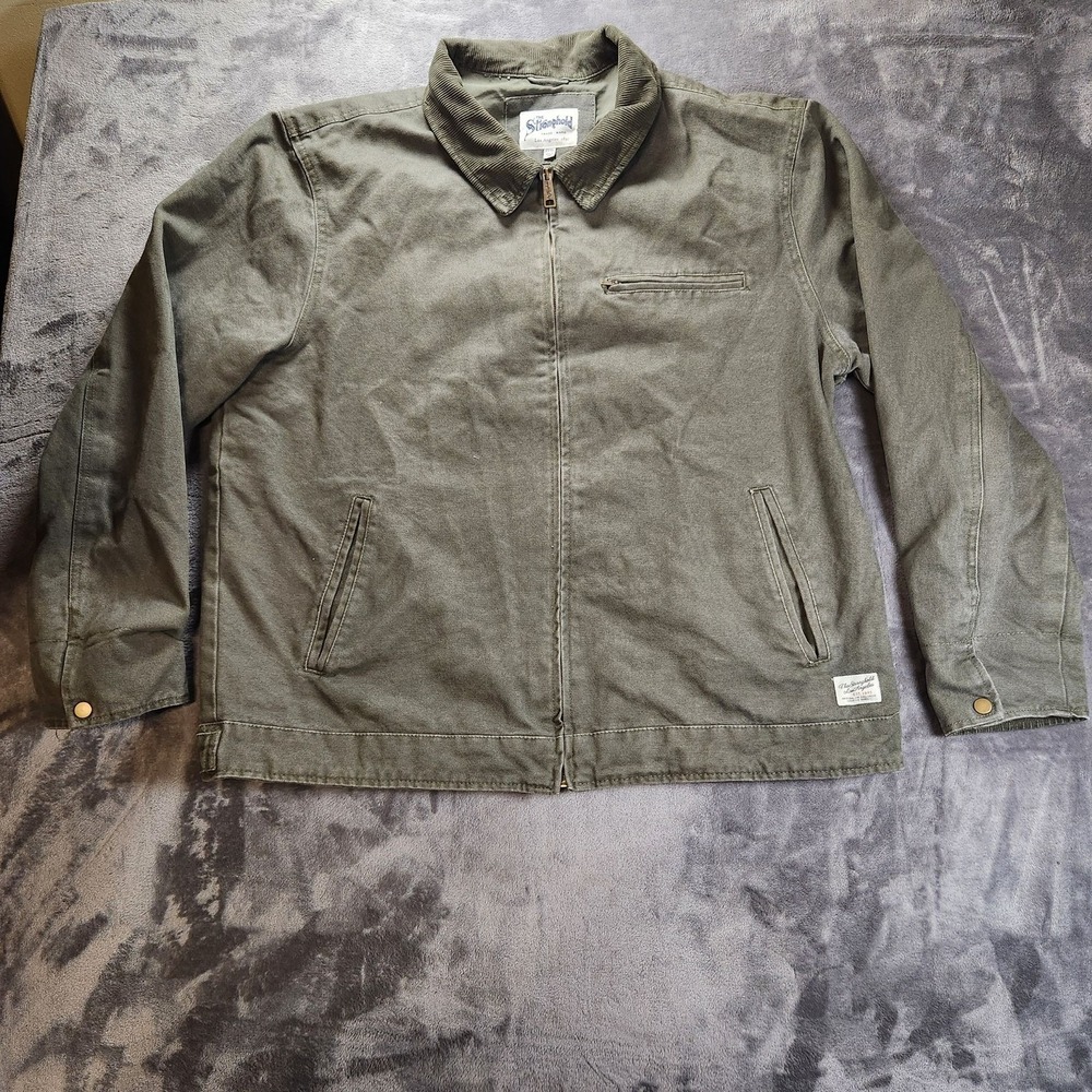 The Stronghold Jacket Mens 3XL Green Canvas Lined Zip Military Field Workwear
